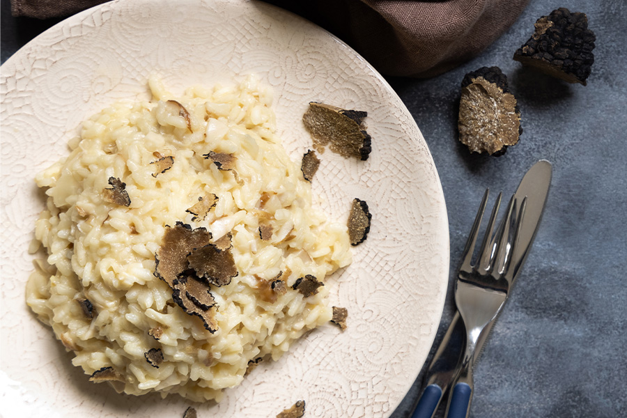 Risotto Al Tartufo Nero Estivo Macinato