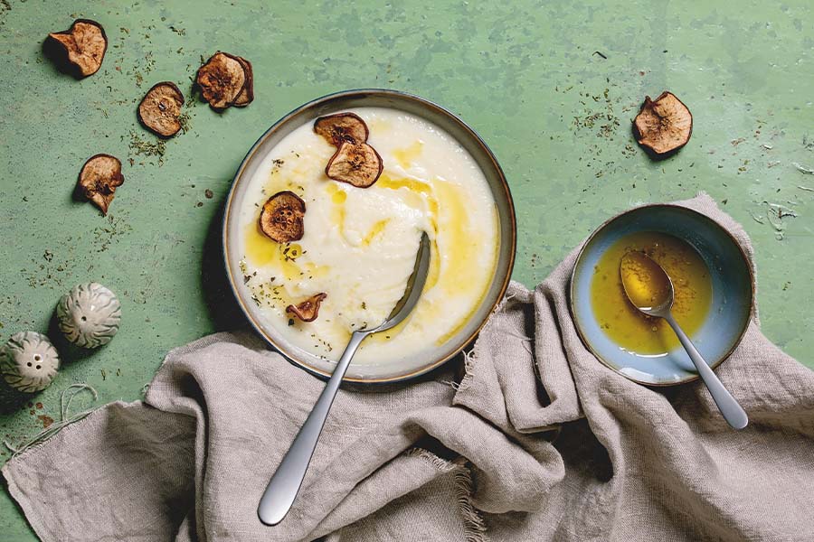 Vellutata Di Patate E Porri Con Scaglie Di Tartufo Estivo