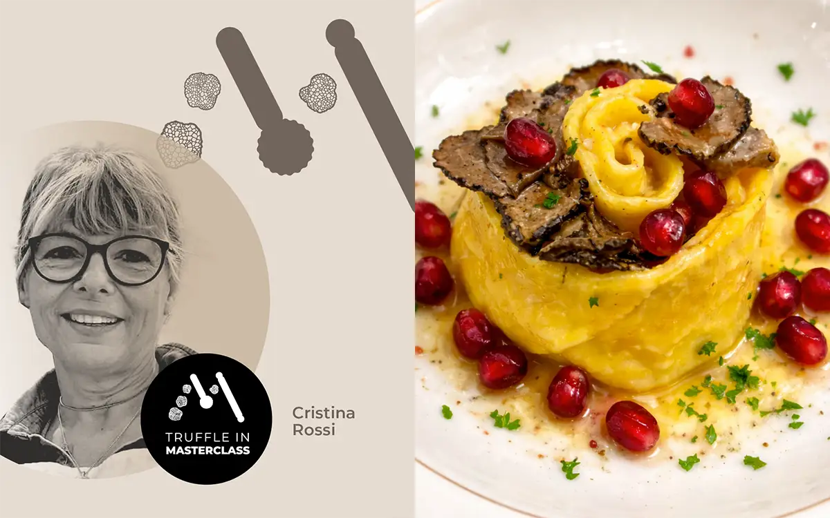 Cristina Rossi – Pappardelle Stuffed With T&C Black Truffle Slices And Dark Chocolate With Evo Oil And Salt With Summer Truffle